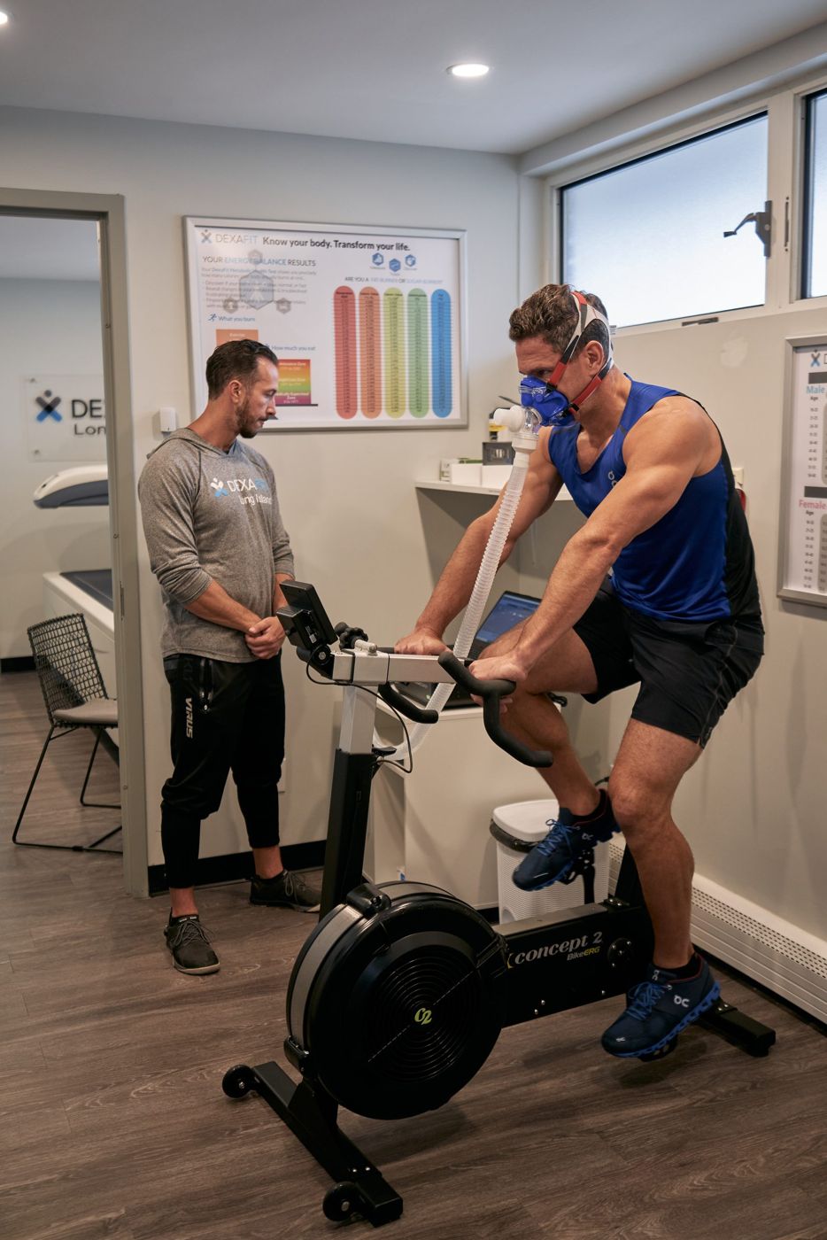 VO2 max test on the bike